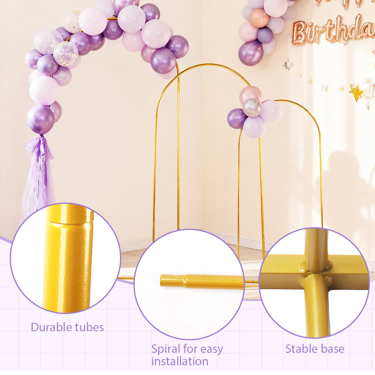 3Pack Golden Metal Arch Kits,  – Balloon Arch Kit recenzja i cena
