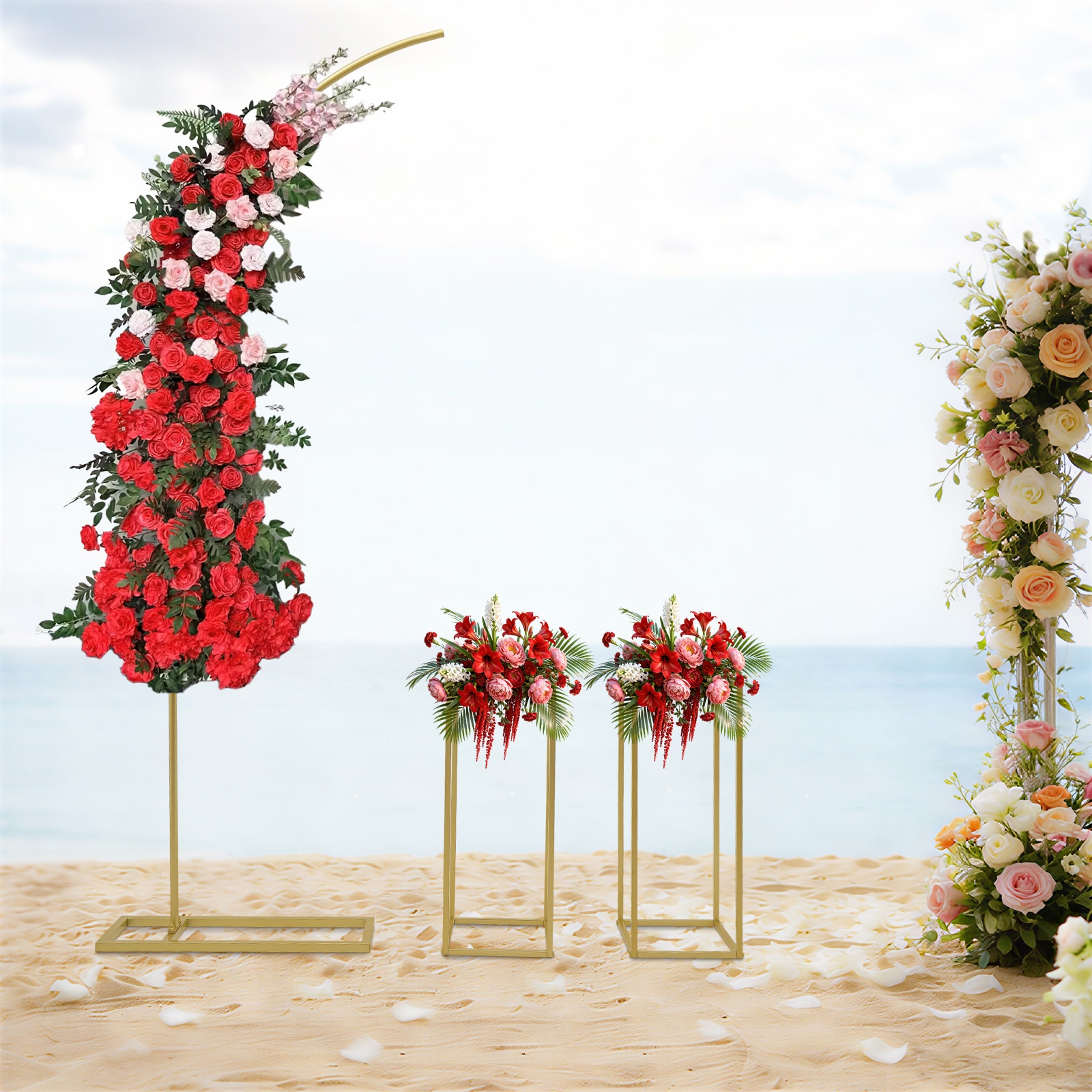 Gold Metal Square Floral Frame – Photo Booth Frame recenzja i cena