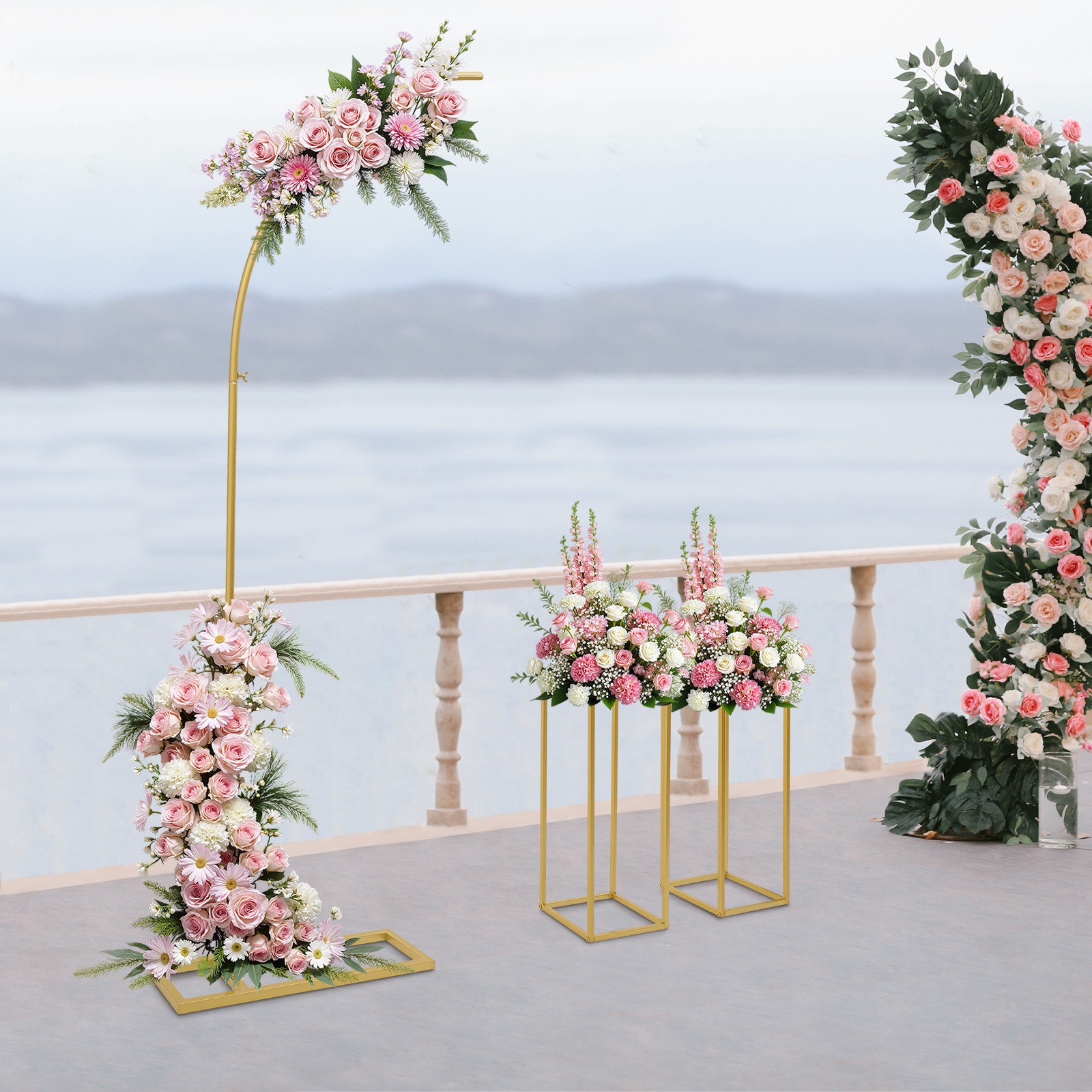 Gold Metal Square Floral Frame – Photo Booth Frame recenzja i cena