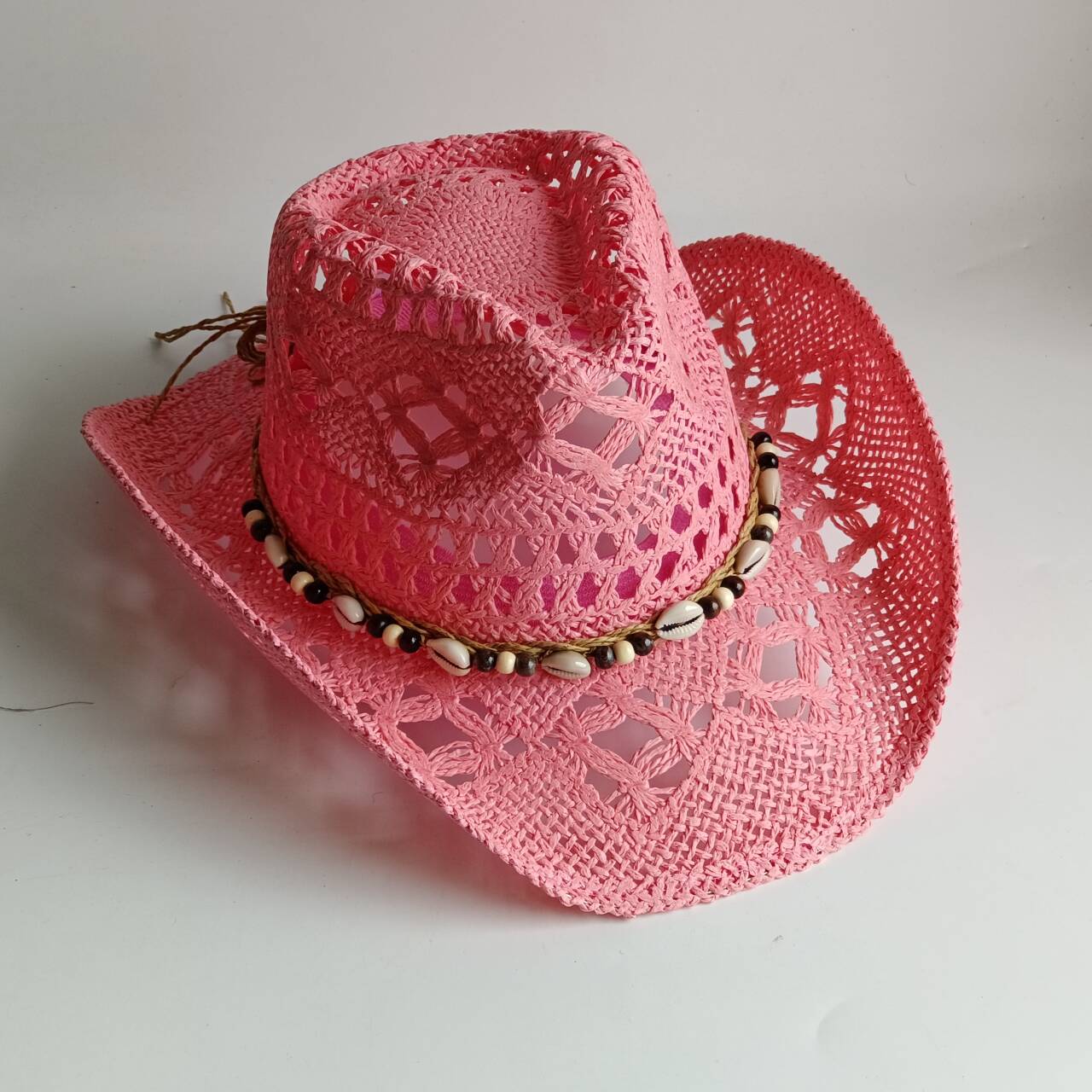 Pink Cowboy straw hat  hollow  – Paper Straw Color recenzja i cena