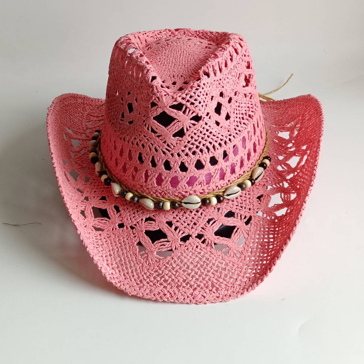 Pink Cowboy straw hat  hollow  – Paper Straw Color recenzja i cena