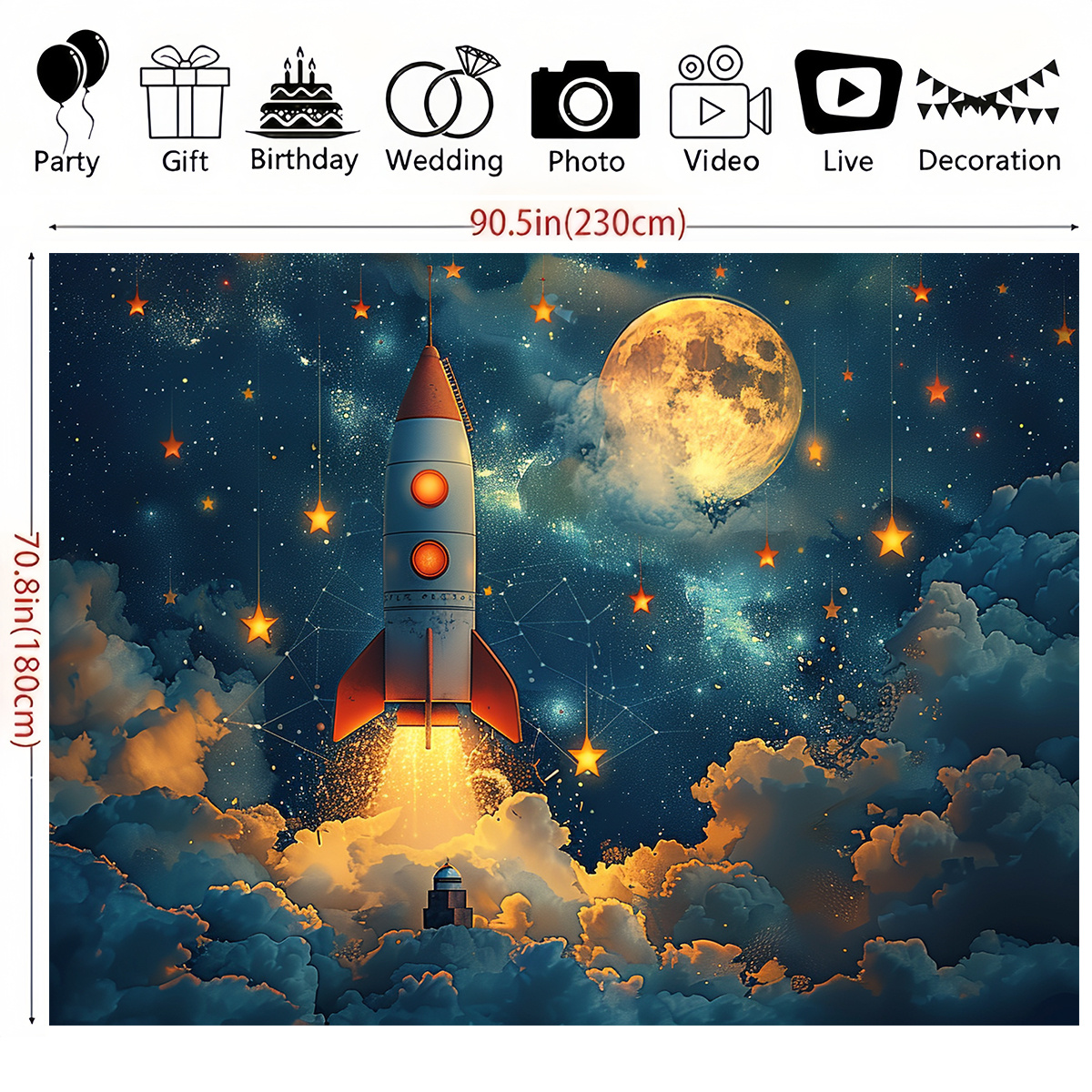 1pc Dreamy Night Sky Rocket Wa – Event Launch Party recenzja i cena