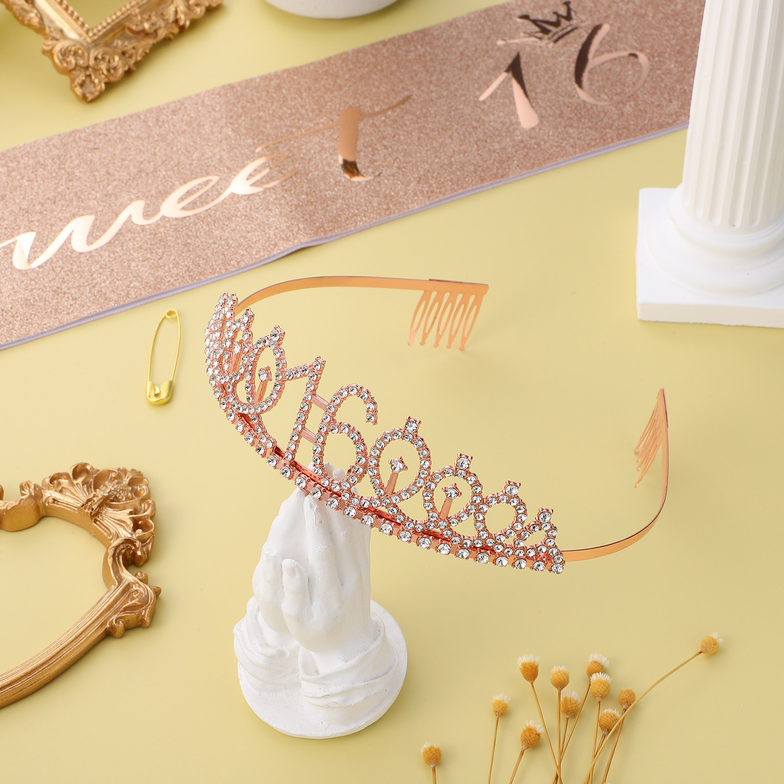 1Set Glittering Birthday Tiara – Birthday Sash Glitter recenzja i cena